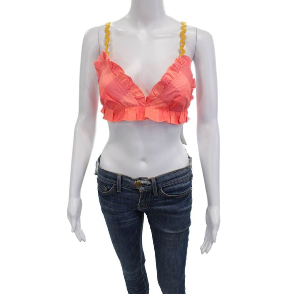 Sundress Womens Orange V-Neck Sleeveless Cotton Blouse Size S